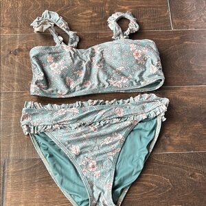 Floral Bikini Set with Ruffle Details